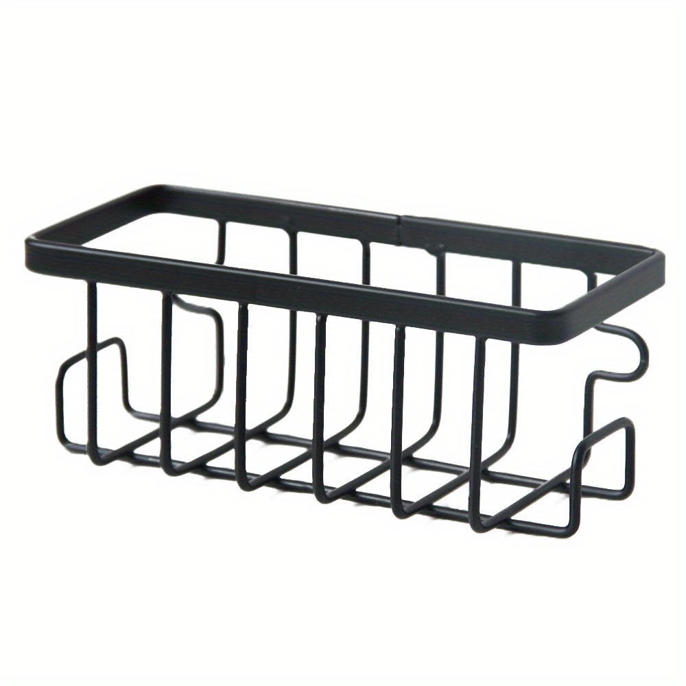 1pc Kitchen Sink Sponge Holder With Draining Rack Wall Mounted