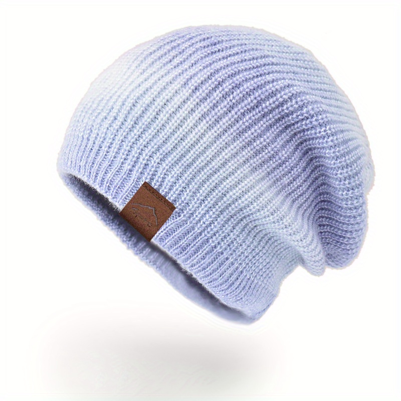 For Warm Winter Ombre Knit Color - Hat Temu Fashionable Women
