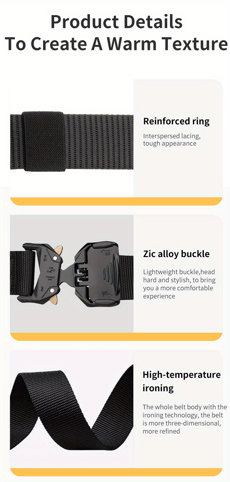 Cinturones tácticos para hombre, paquete de 4, cinturón militar de brújula,  cinturón de seguridad de liberación rápida con hebilla de metal para