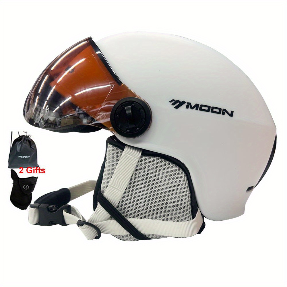 Orange - L(58-61cm) - MOON Casque de Ski Intégralement Moulées PC