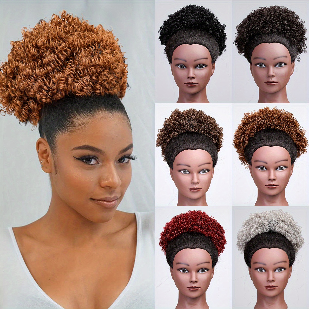 Afro Puff Drawstring Ponytail Short Curly Extensions