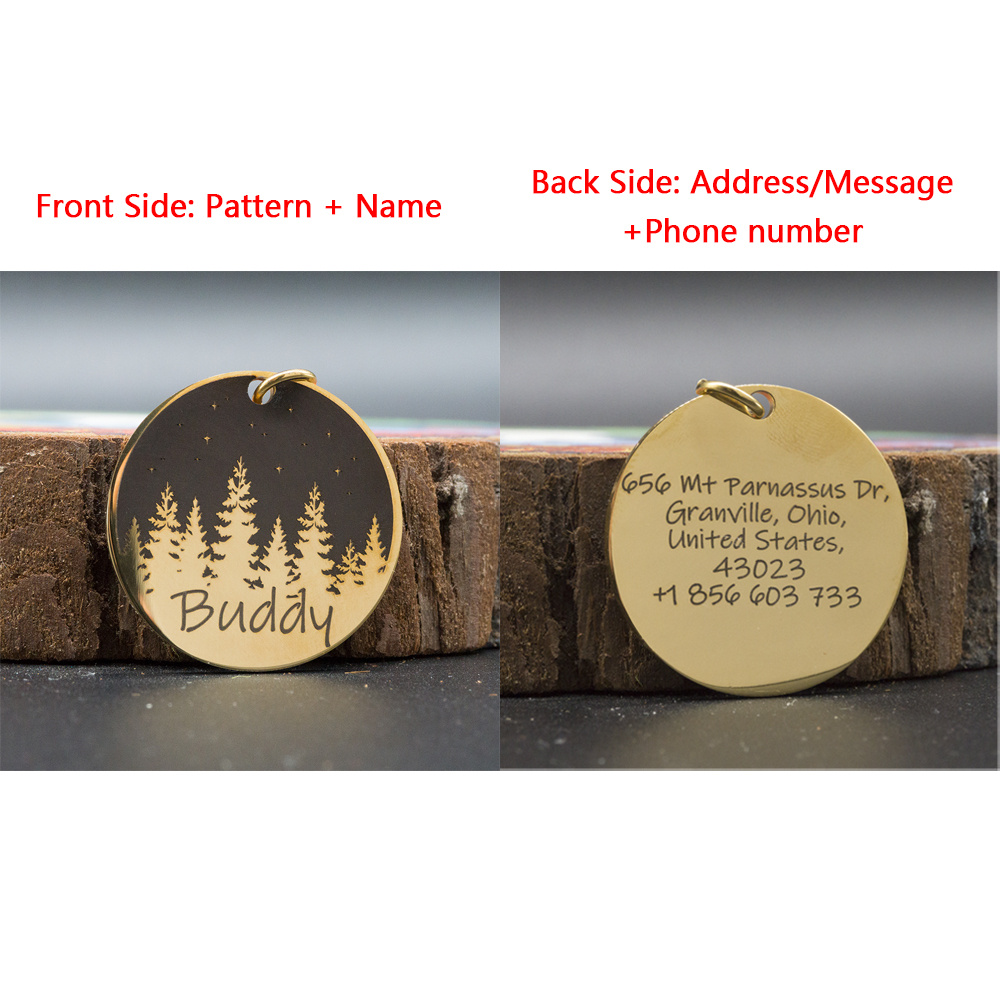 Custom Dog Id Tag Engraved Retro Personalized Name Id Tag Temu