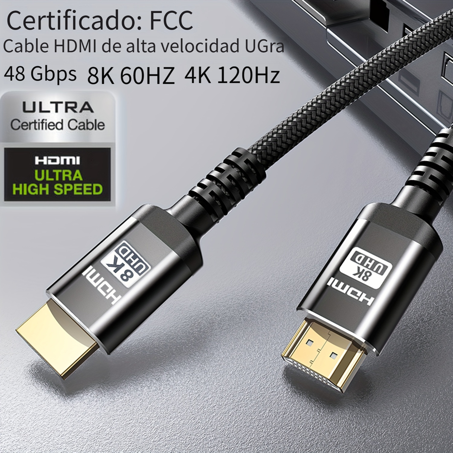 CABLE HDMI 2.1 DE 10 METROS ULTRA HD 4K A 120HZ Y EN 8K A 60HZ