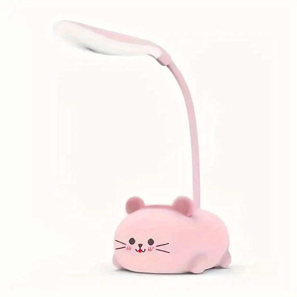 Comprar Lámpara de mesa de dibujos animados, luz nocturna de Gato,  recargable por USB, luz de mesa Led, protección ocular para niños, lámpara  de escritorio blanca cálida