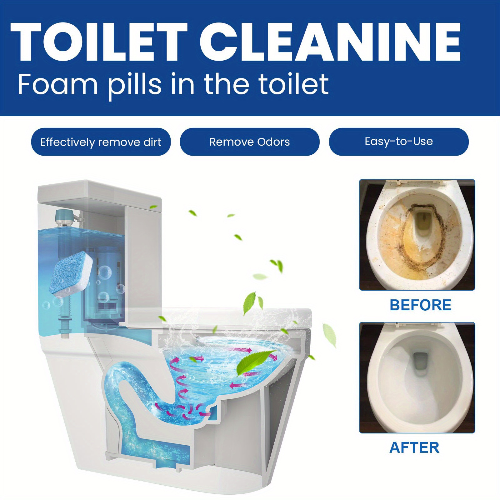 Rv Toilet Effervescent Tablets For Cleaning, Decontamination, Descaling