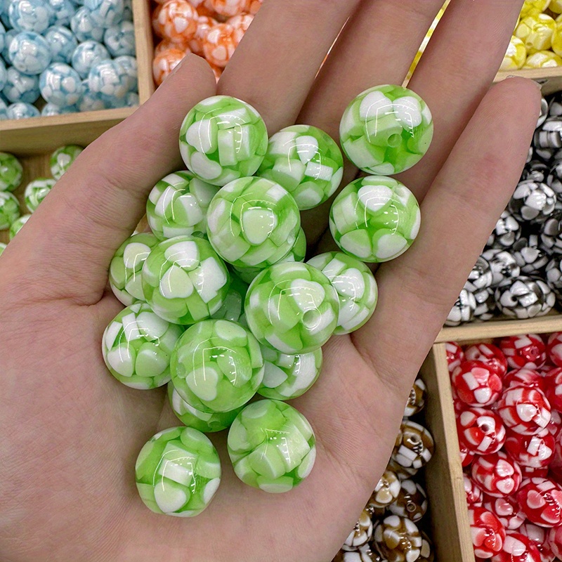 Round Resin Beads Loose Spacer Charm Beads Big Hole Jewelry - Temu