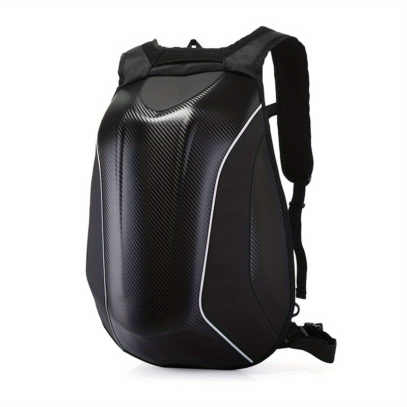 Motocentric Motorcycle Backpack Helmet Bag Waterproof Carbon Fiber Moto  Backpack Hard Shell Reflective Motorbike Suitcase Black