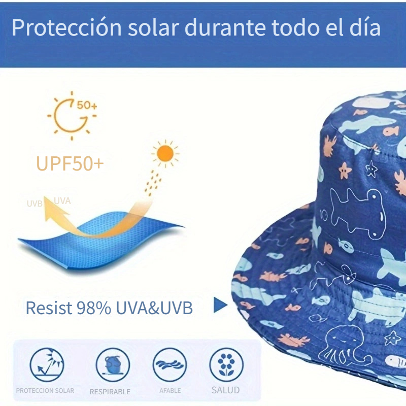 Sombrero para el sol para niños, niños y niñas, protección UV, protector  solar de verano.