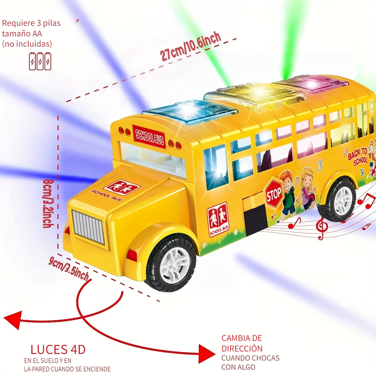 Autobús Escolar Eléctrico Juguetes Niños Luces 4d - Temu
