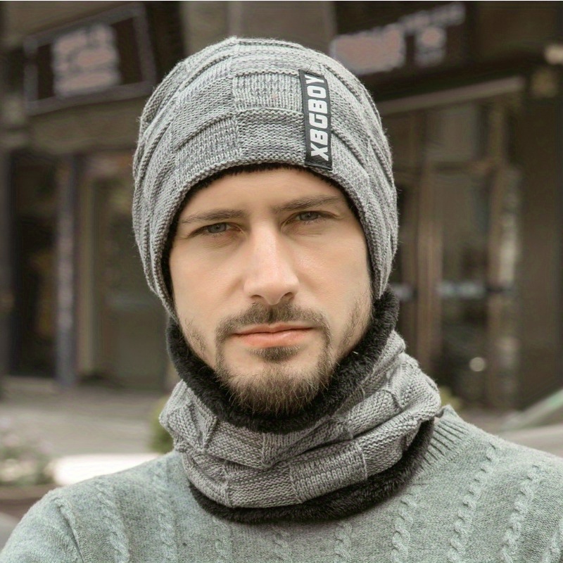 

1pc/2pcs Set Plus Velvet Thickened Warm Knitted Stacking Pullover Hat With Ear Protection For Autumn And Winter/hat And Neck Scarf Set, Ideal Choice For Gifts