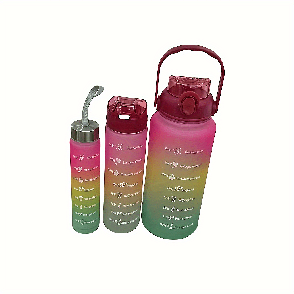 Stay Hydrated & Motivated With This Gradient Color Motivational Water Bottle  - Time Marker, Leakproof, Cute Stickers Included ! - Temu