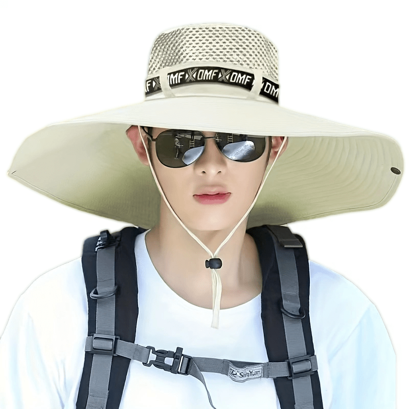 Men's Summer Big Brim Uv Protection Sunscreen Bucket Hat - Temu Canada