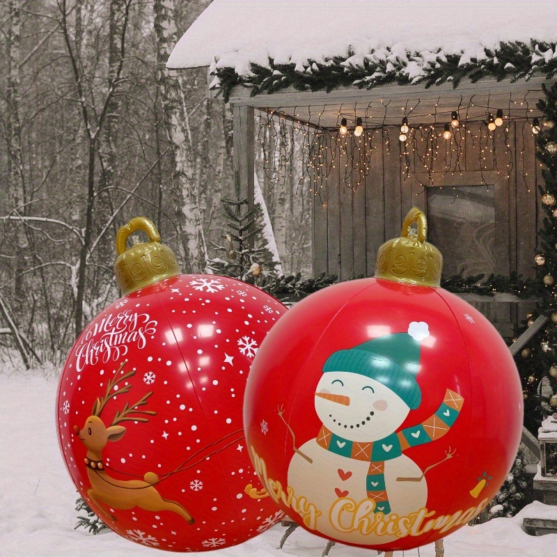 

1pc, Inflatable Christmas Balls Inflatable Pvc 60cm Big Christmas Balls Are Essential For Indoor And Outdoor Decorations, Festive Decorations, Parties, And Photography During Christmas