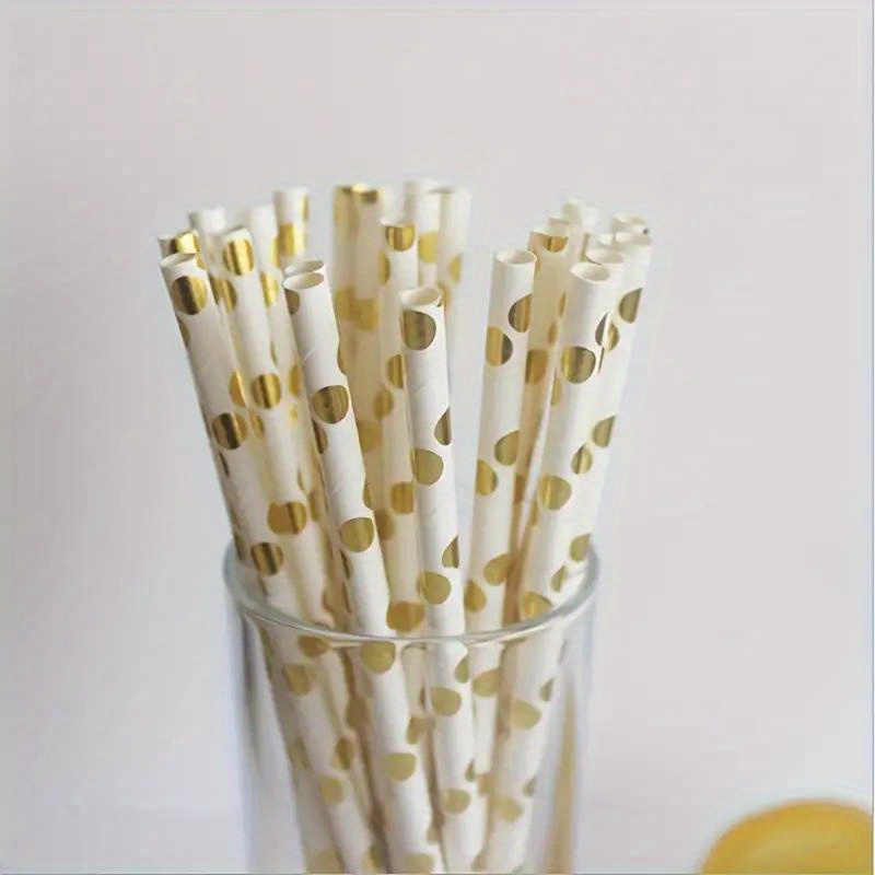 Foil Gold to Go Paper Straws