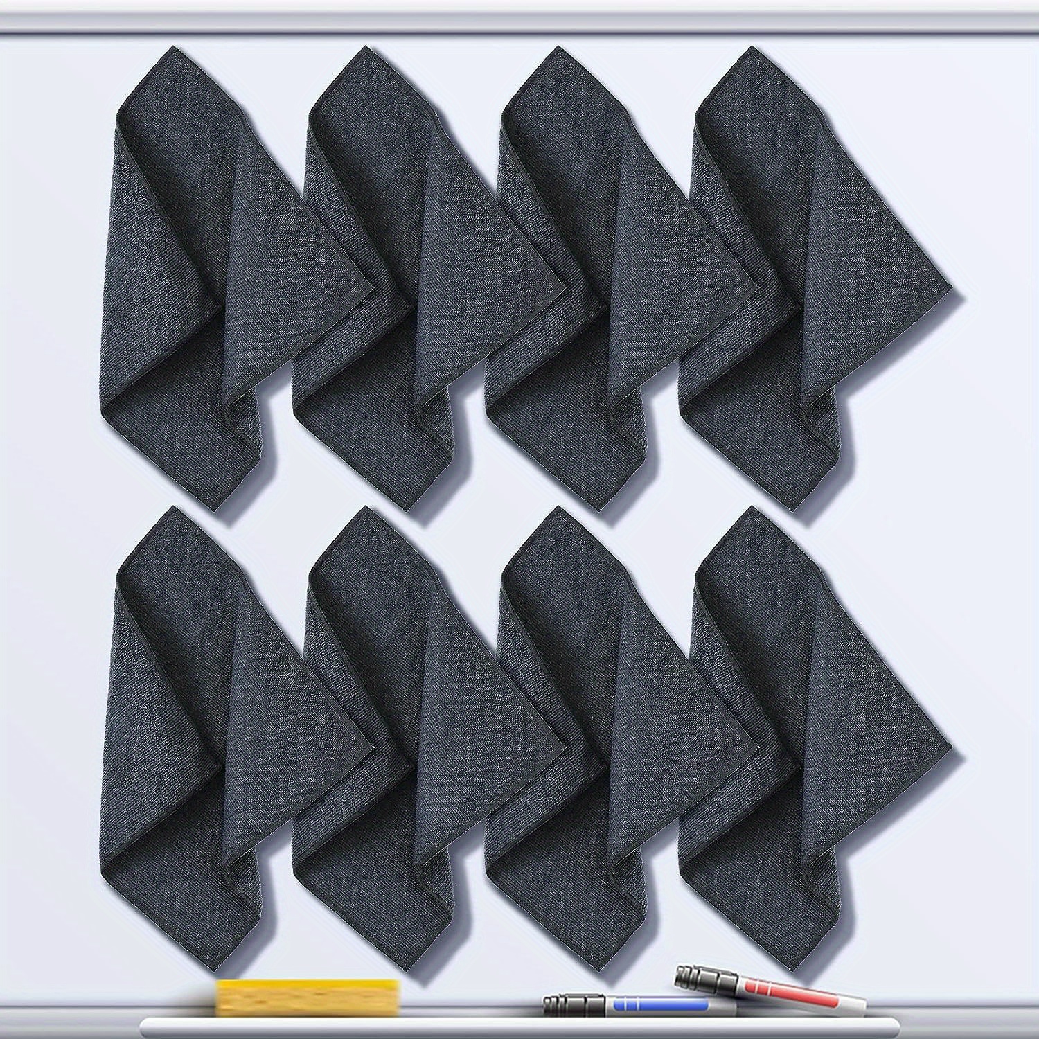 E-shop 2er-Set Magnetische Mikrofaser-Tuch, Trockenabwischbares Tafeltuch, Whiteboard-Wischlappen für Zuhause und Büro, Wiederverwendbar und Waschbar,