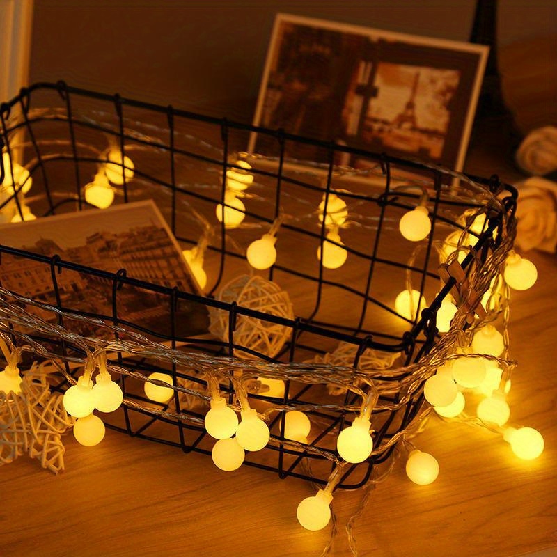 string lights, 1pc 1 5 3 6 10m led color warm white small round ball string lights battery operated room bedroom yard decorative string lights patio home christmas halloween holiday lighting decorative string lights wedding birthday decorative string lights details 5