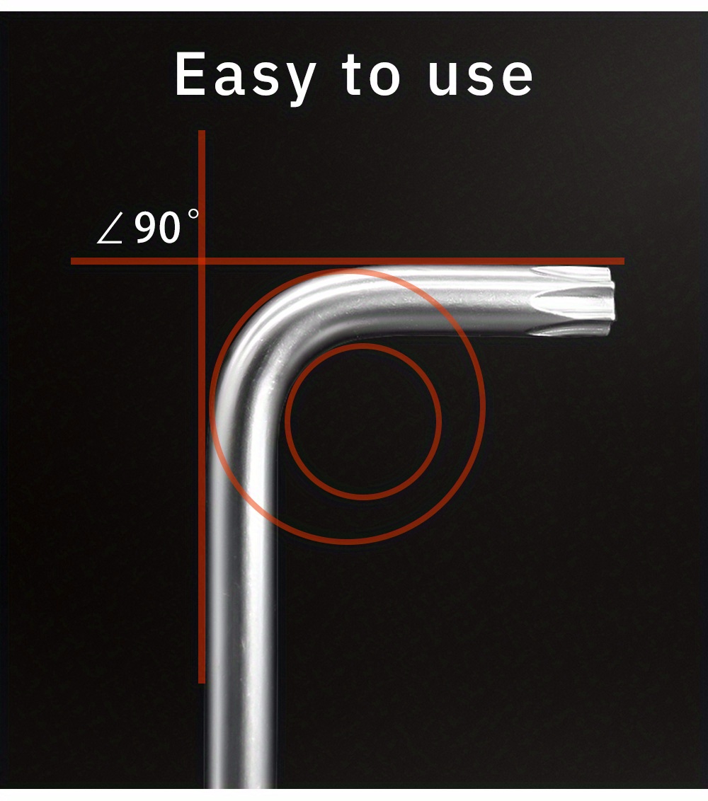 Hard Metal Allen Wrench Set, Hex Key Set, Ball End Long Arm Hex Wrench