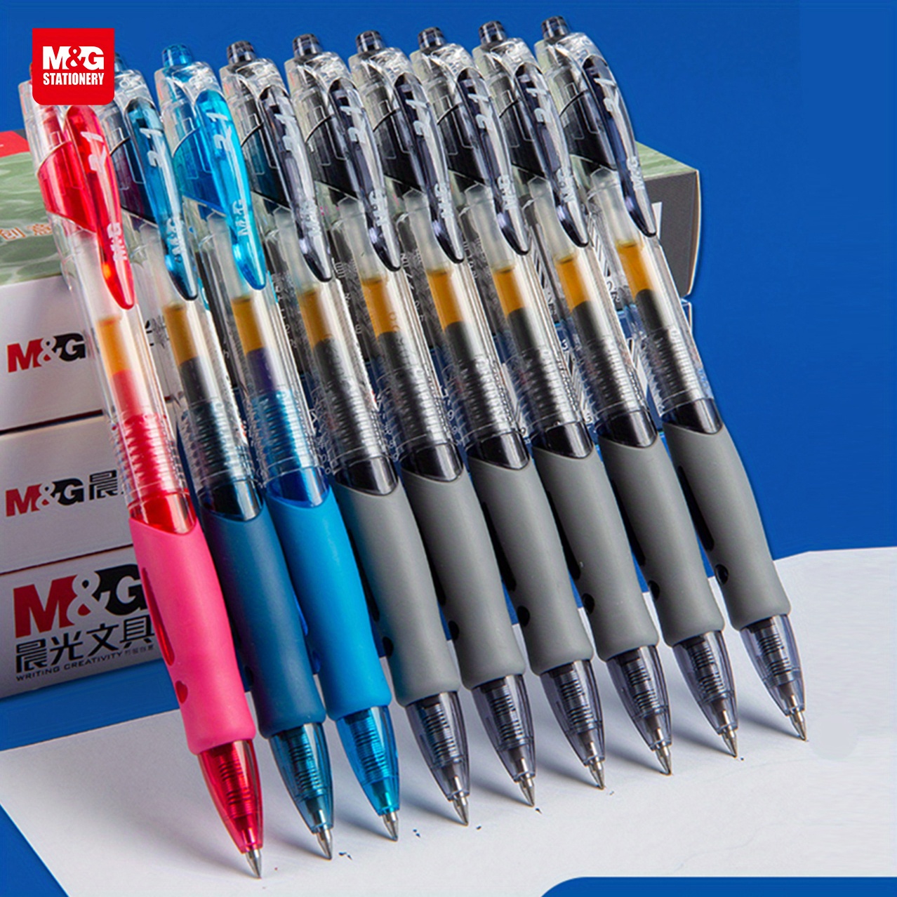 M g Click Gel Pen Set 4 Colors Optional Creative Carbon Pen - Temu Ireland