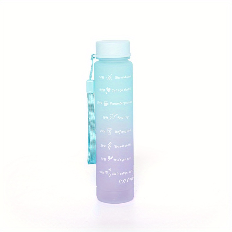 Travel Leakproof Frosted Plastic Water Bottle With Time Marker