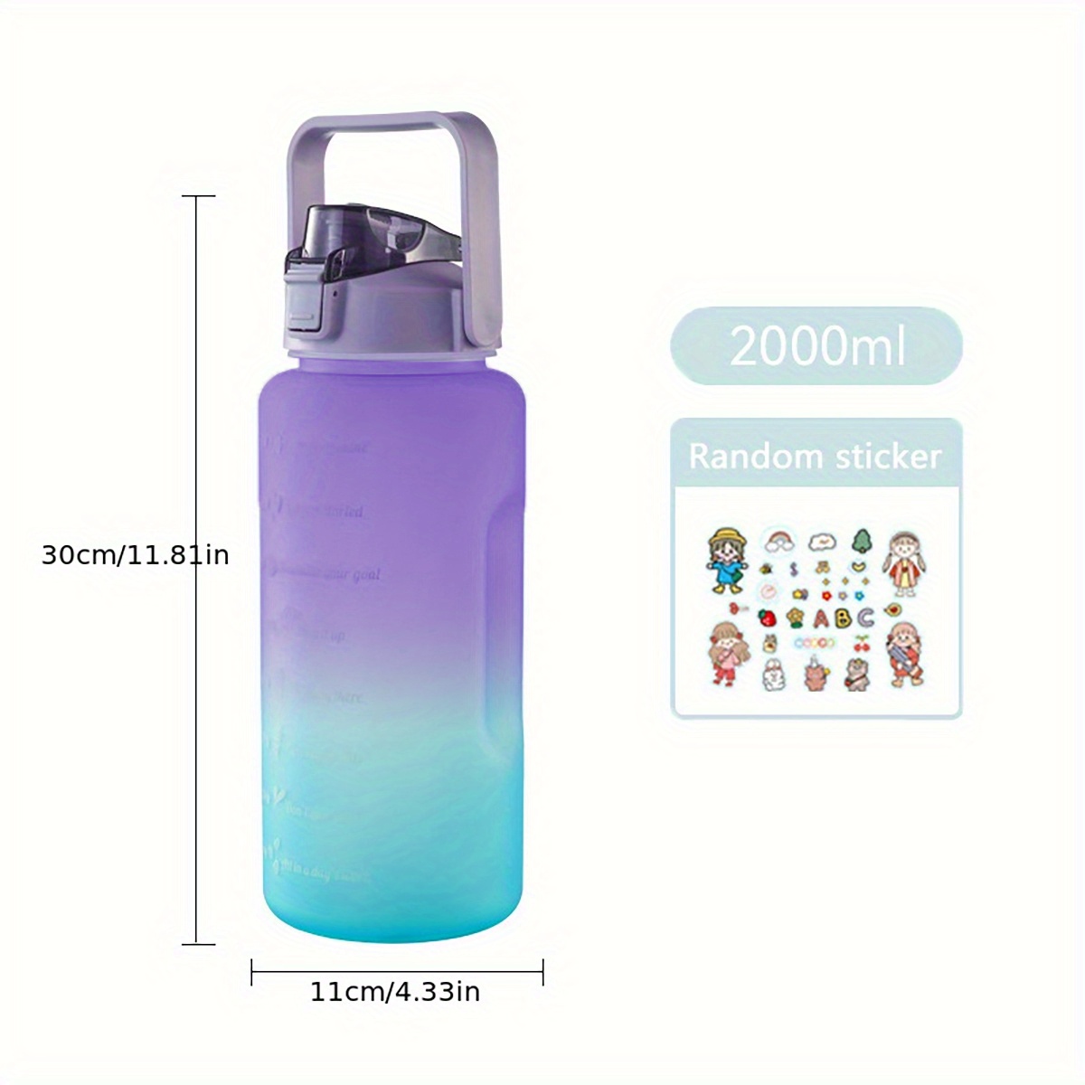 1.7l Water Bottle Gym Cycling Cup Precise Scale Portable Large