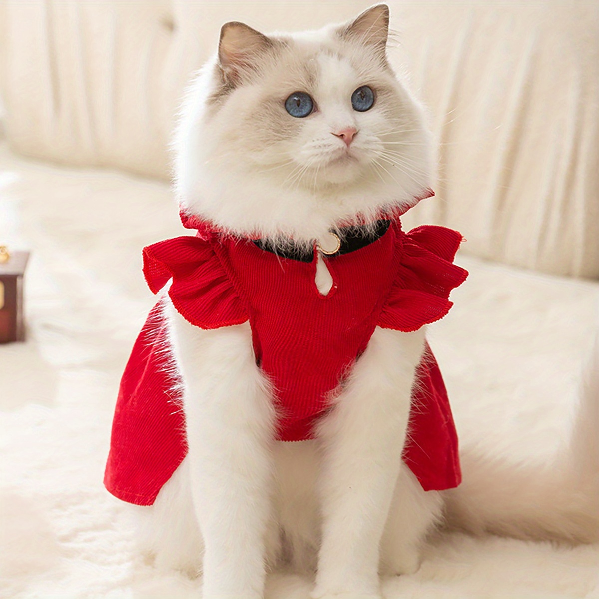 cat christmas dress stylish pleated corduroy bow tie cute cats in christmas outfits