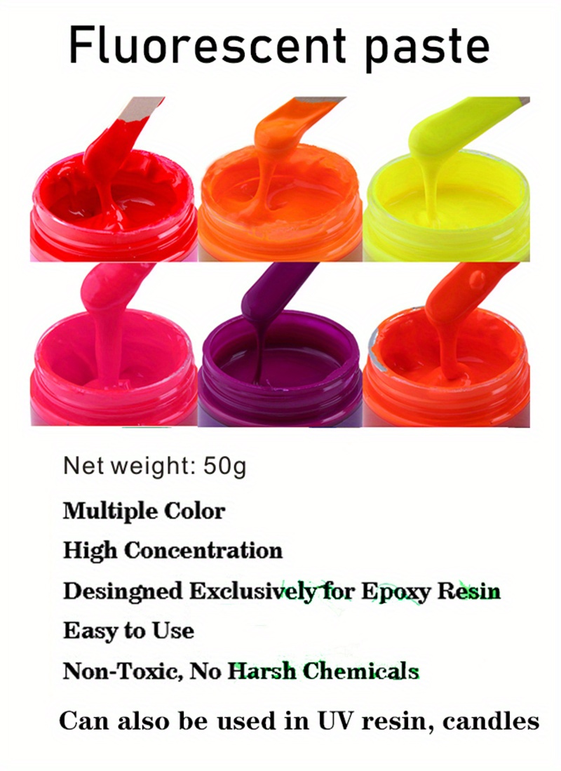 High Concentration Fluorescent Color Resin Pigment Paste, 50g