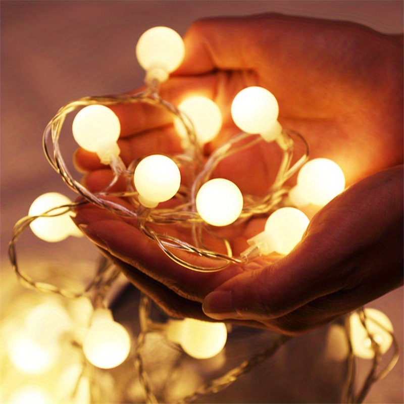 string lights, 1pc 1 5 3 6 10m led color warm white small round ball string lights battery operated room bedroom yard decorative string lights patio home christmas halloween holiday lighting decorative string lights wedding birthday decorative string lights details 7