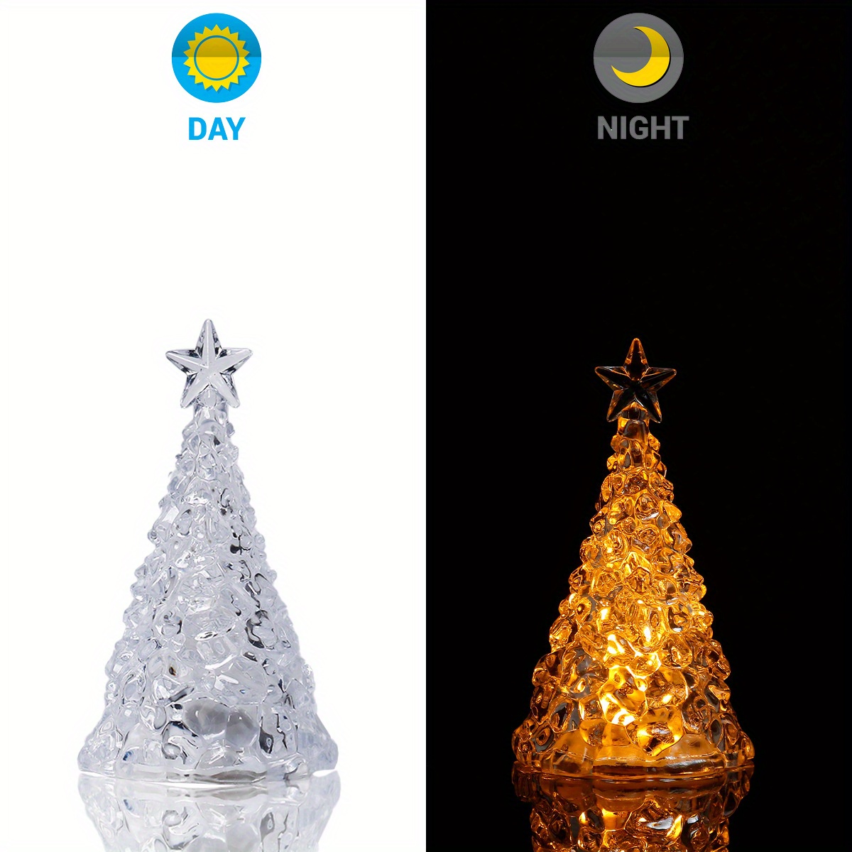  Crystal Christmas Tree, Crystal Christmas Ornaments for Table,  Clear Crystal Night Light, Mini Luminous Christmas Tree, Mini Christmas Tree,  Desktop Decoration Prop Gifts for Christmas (B) : Home & Kitchen