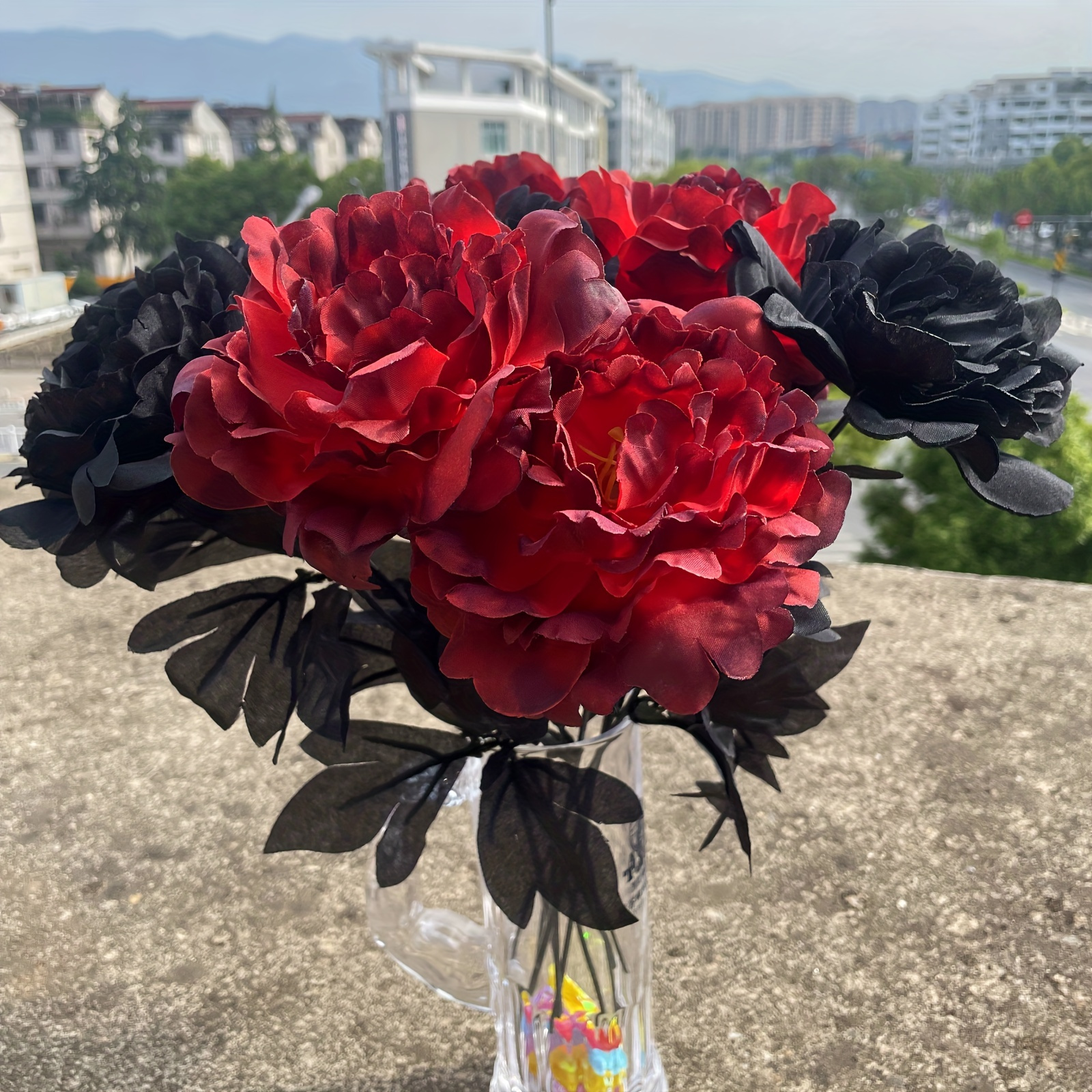 Artificial Flower Black Simulation Rose Flower Fake Faux - Temu