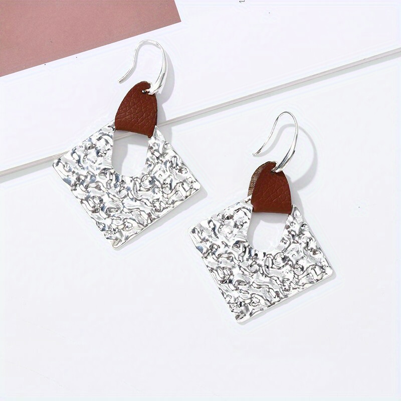 1pair Geometric Personality Fashionable New Design Hollow Out