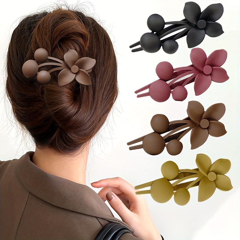 Rhinestone Decor Flower Shaped Hair Grab Clip, Acetate Acid Hair Claw Clip,  Cute Hair Accessories For Daily Decoration - Temu