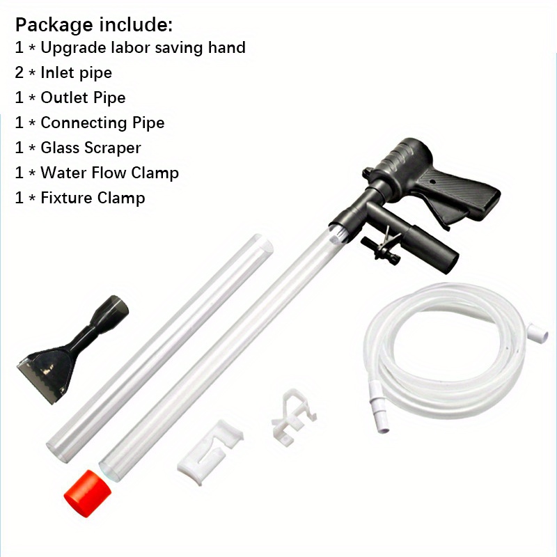 Fish Tank Cleaning Tools, Aquarium Cleaning Kit, Betta Fish Tank  Accessories, Aquarium Gravel Cleaner, Algae Scrapers 5 in 1 Kit for Water  Change and Sand Cleaner, Long Siphon Nozzle with Valve