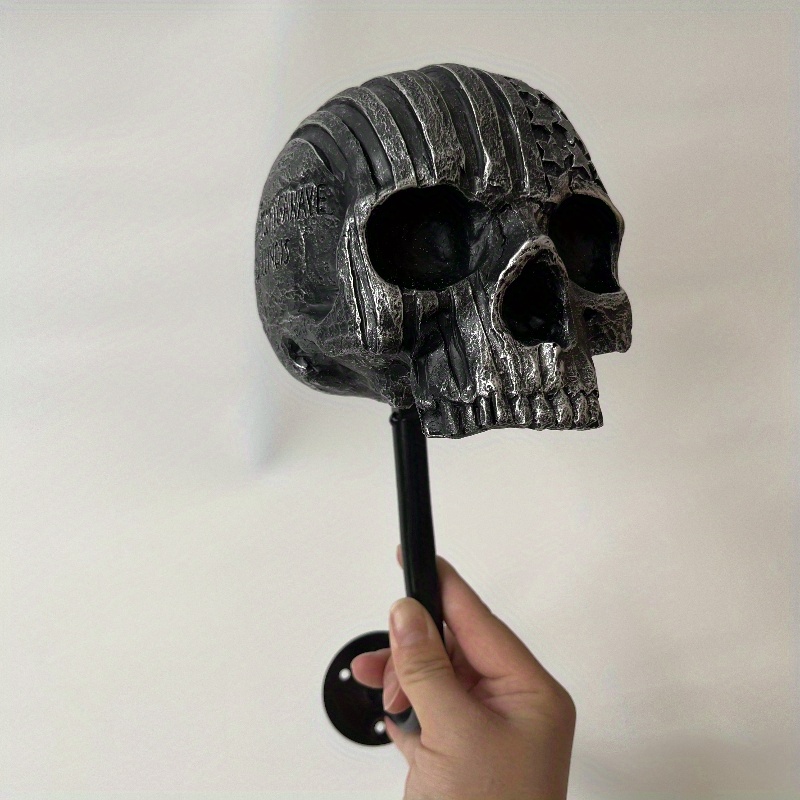 Support de casque de crâne de moto, support mural en résine Ghost Head  Decor Halloween Skull Ornament Helmet Hanger