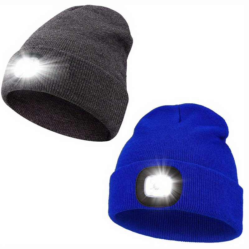 Unisex Mütze mit Licht für Kinder, USB wiederaufladbare  Freisprecheinrichtung LED Stirnlampe Hut, gestrickte Nachtlicht Mütze Kappe  Taschenlampe Hut, Geschenke für Kinder Junge