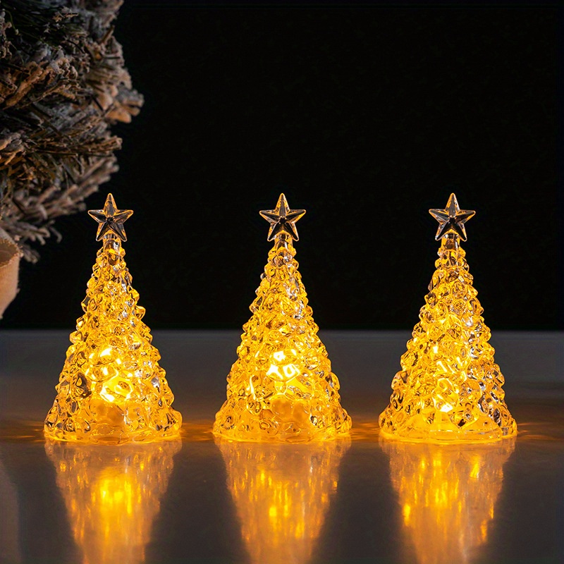 Acrylic Christmas Tree Colorful Night Light Glowing - Temu