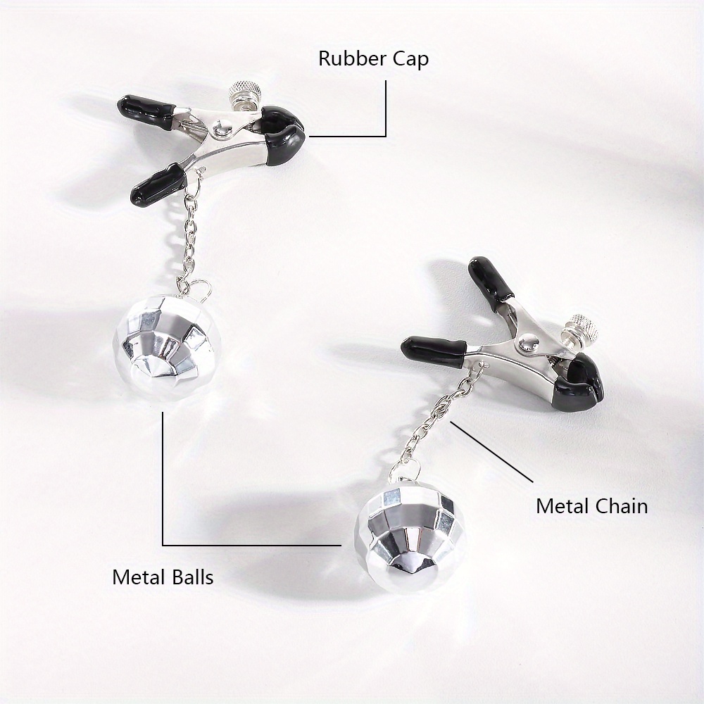 Bdsm Woman Stainless Steel Metal Chain Nipple Clips Breast - Temu