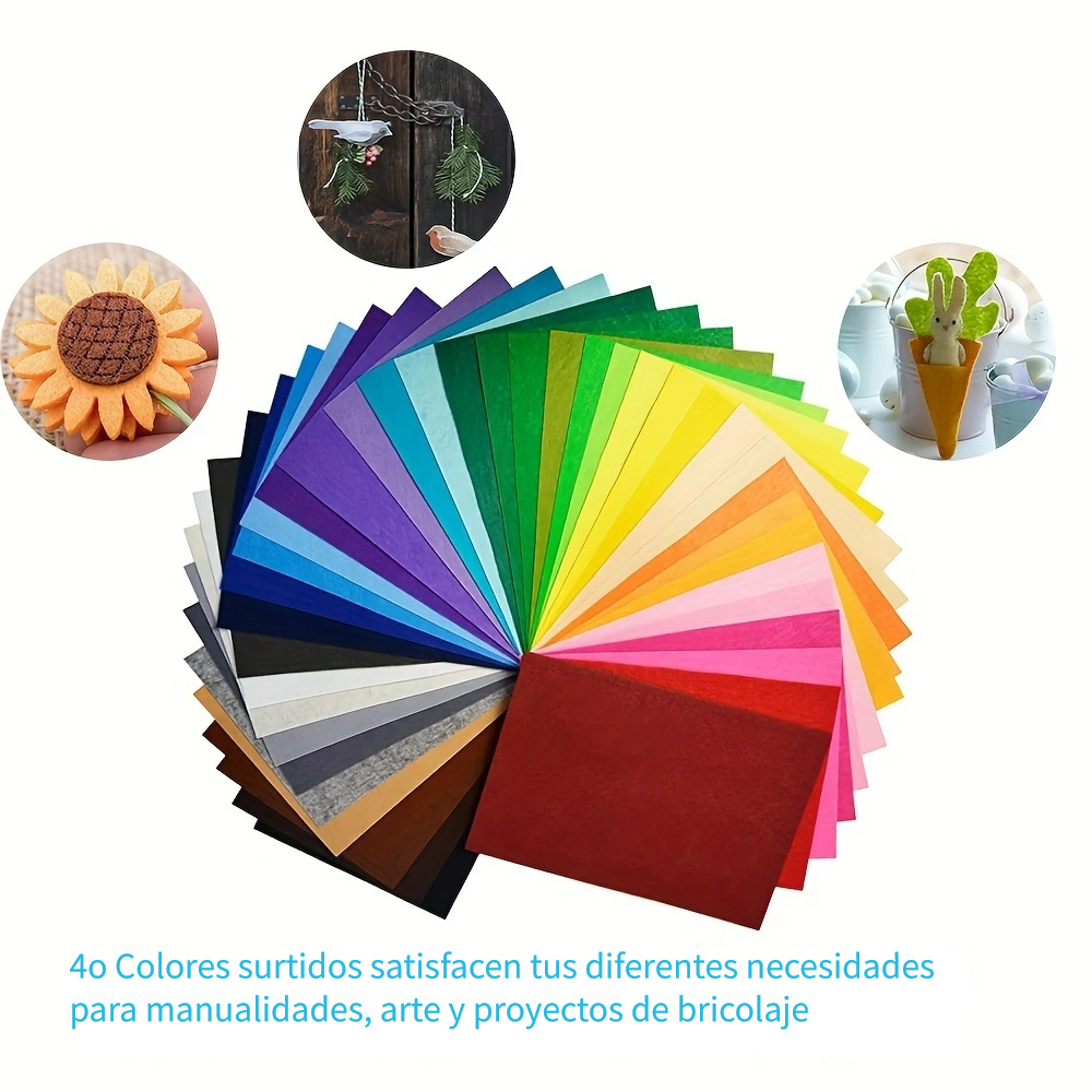 20 Hojas Fieltro Suave Tela Fieltro Multicolor Ideales - Temu Chile