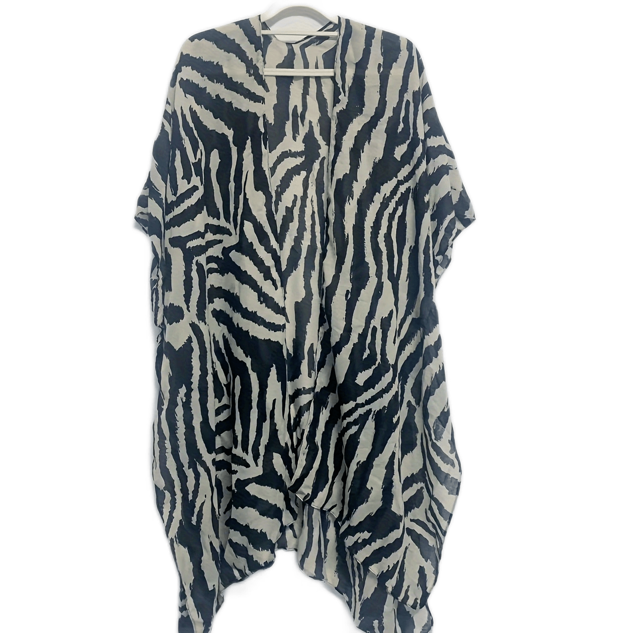 

Classic Zebra Print Large Shawl Elegant Black & Whiter Beach Cover Up Windproof Sunscreen Cape For Women Travel Outdoor