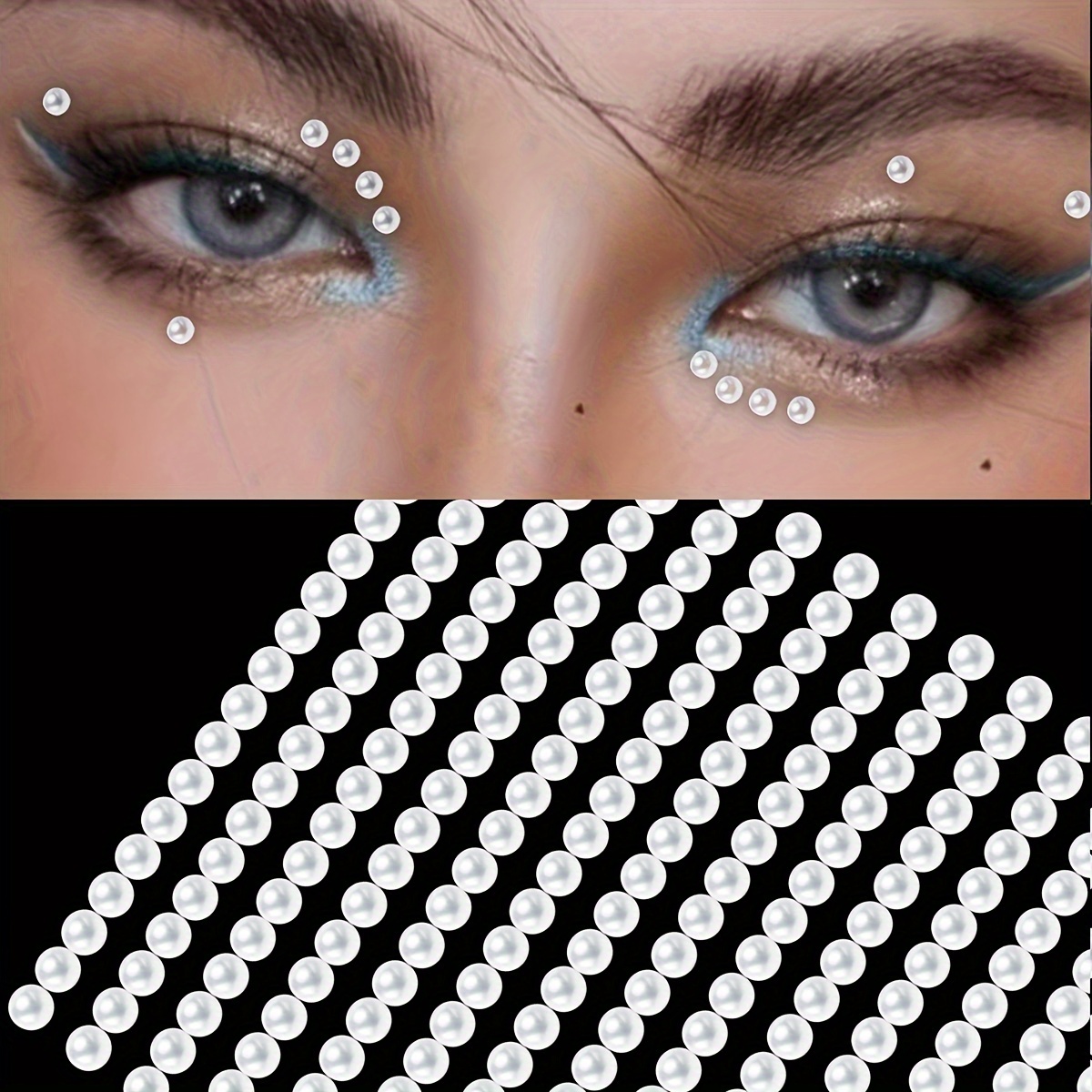 White Pearl Beauty Stickers Bright Pearl Makeup Stickers - Temu