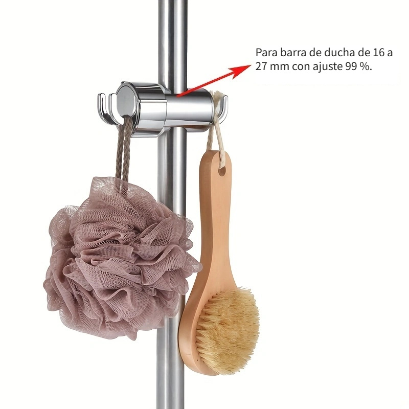 Barra deslizante de ducha de baño con soporte de cabezal de ducha de mano  ajustable de 360°, barra de ducha de montaje en pared, acero inoxidable SUS