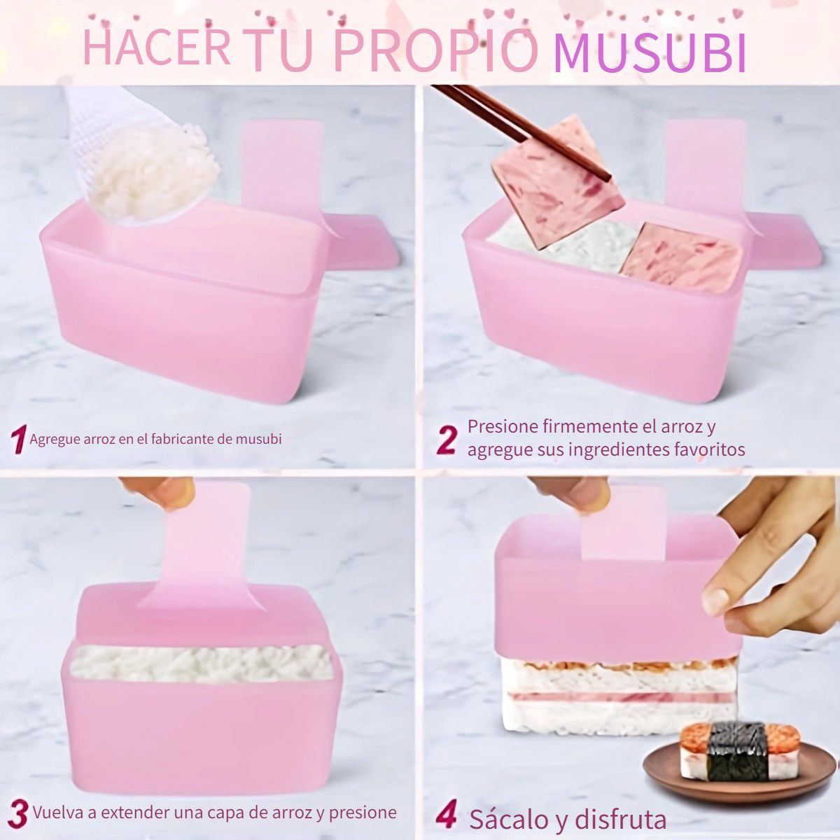 Comprar Inicio Herramienta Cocina Onigiri Molde 2pcs / set Prensa de  alimentos Triángulo Maker Bola de arroz