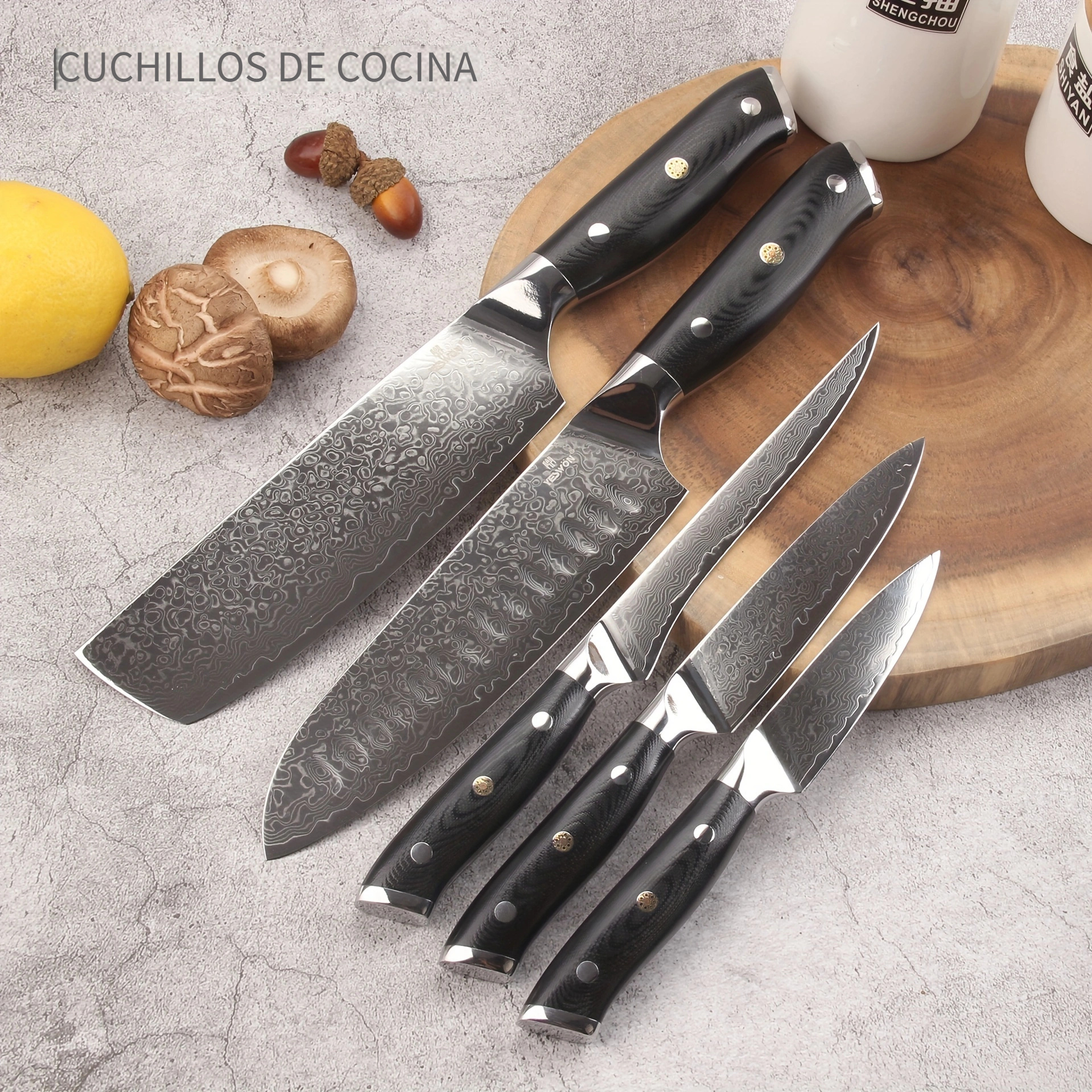 1pc Cuchillo Chef Profesional Cuchillos Cocina Damasco 8 - Temu