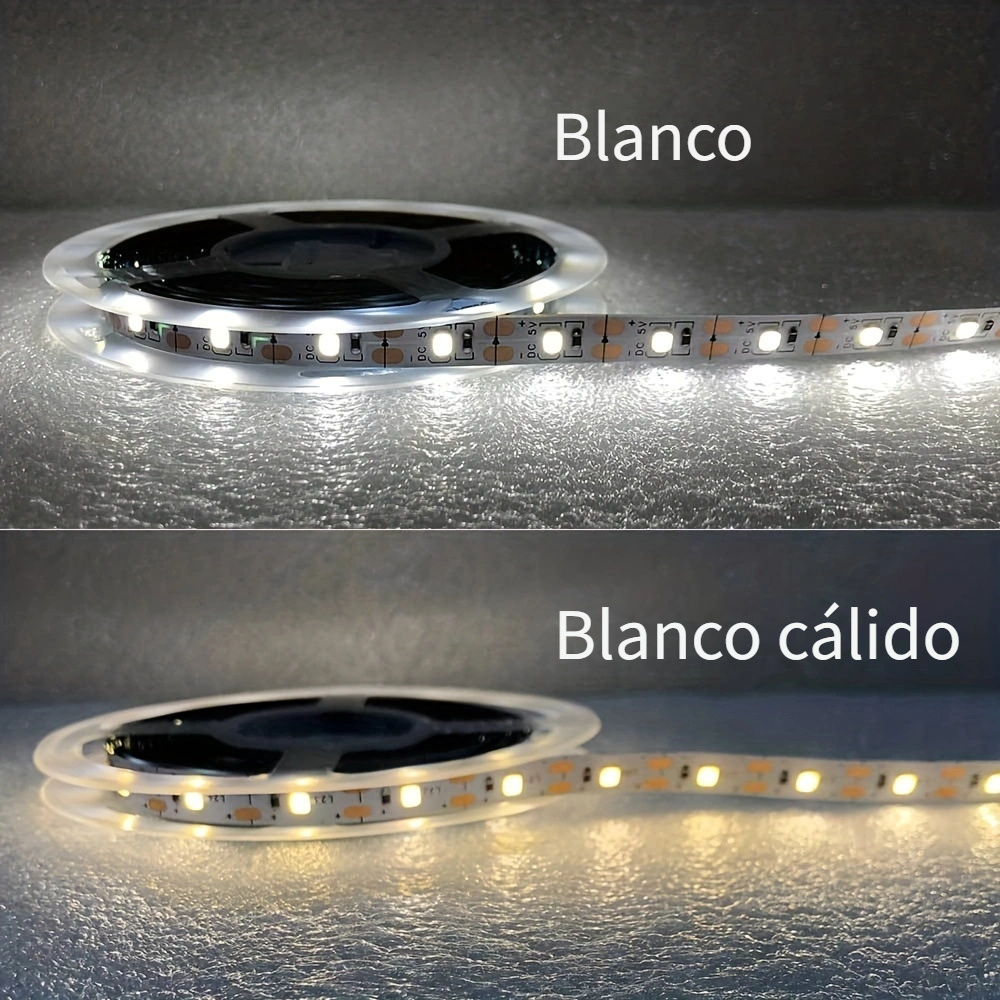 Tiras de luz LED ámbar iluminadas, 9 pies de largo, tira de luz LED RGB,  incluye USB, funciona con pilas, batería recargable, sensor de movimiento