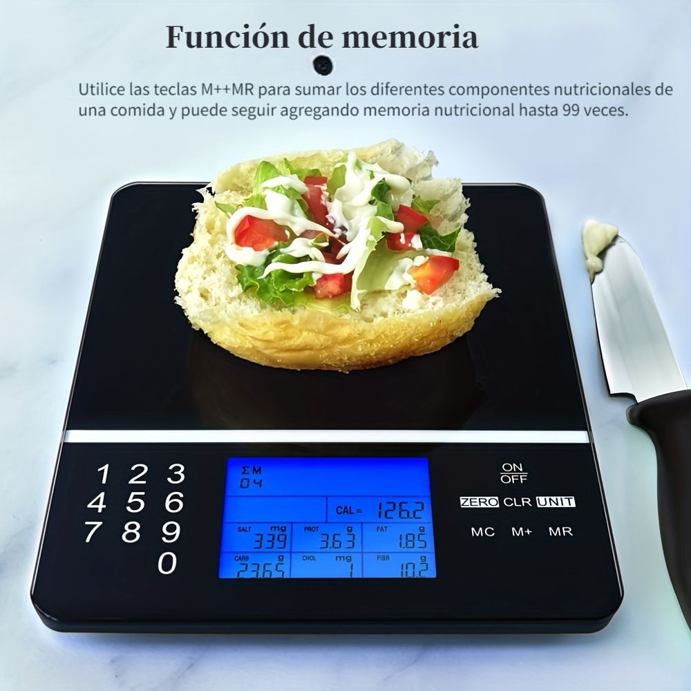 Bascula Digital 66 Ib 30 KG Comercial De Peso Balanza Cocina Para Pesar  Comida
