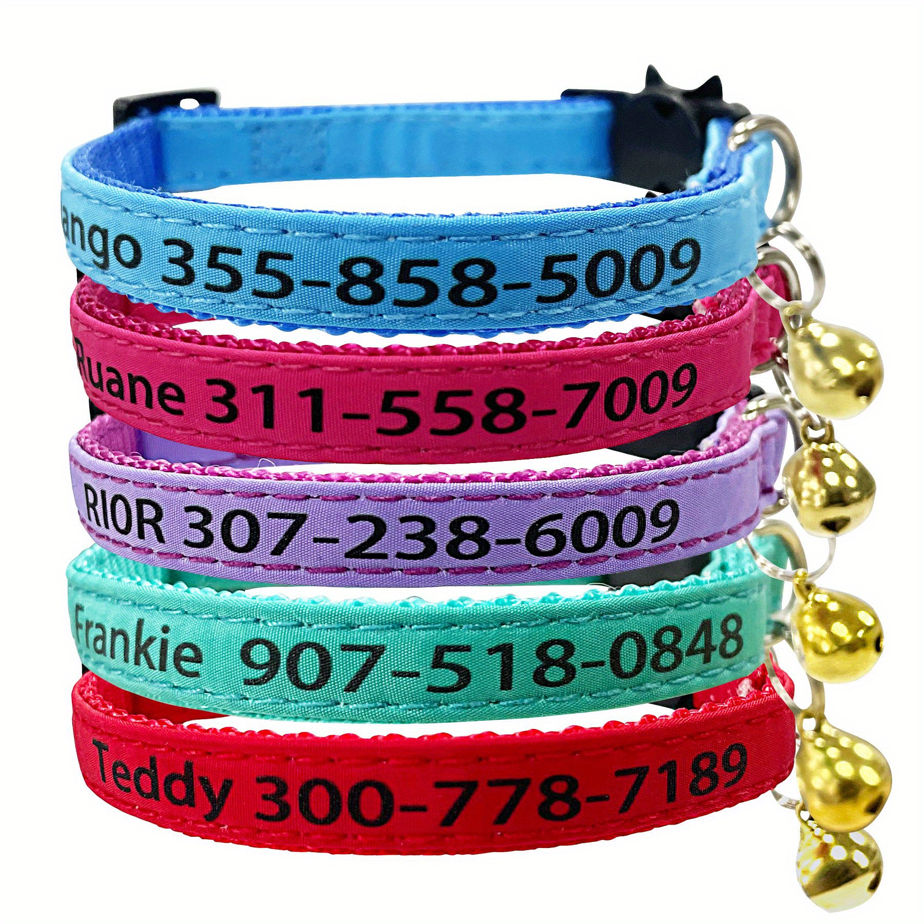 Custom Lovely Cat Collar Bell Custom Cat Name Phone Number Temu Ireland