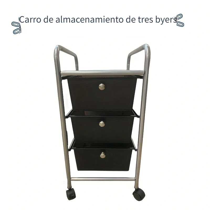 1pc 3 tier Rolling Cart Carrito Utilidad Ruedas Bloqueables - Temu Chile
