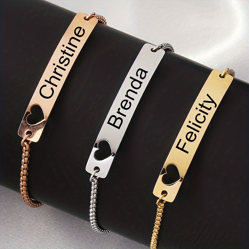 Personalized Gift From Wife Custom Engraved Name Bracelet 