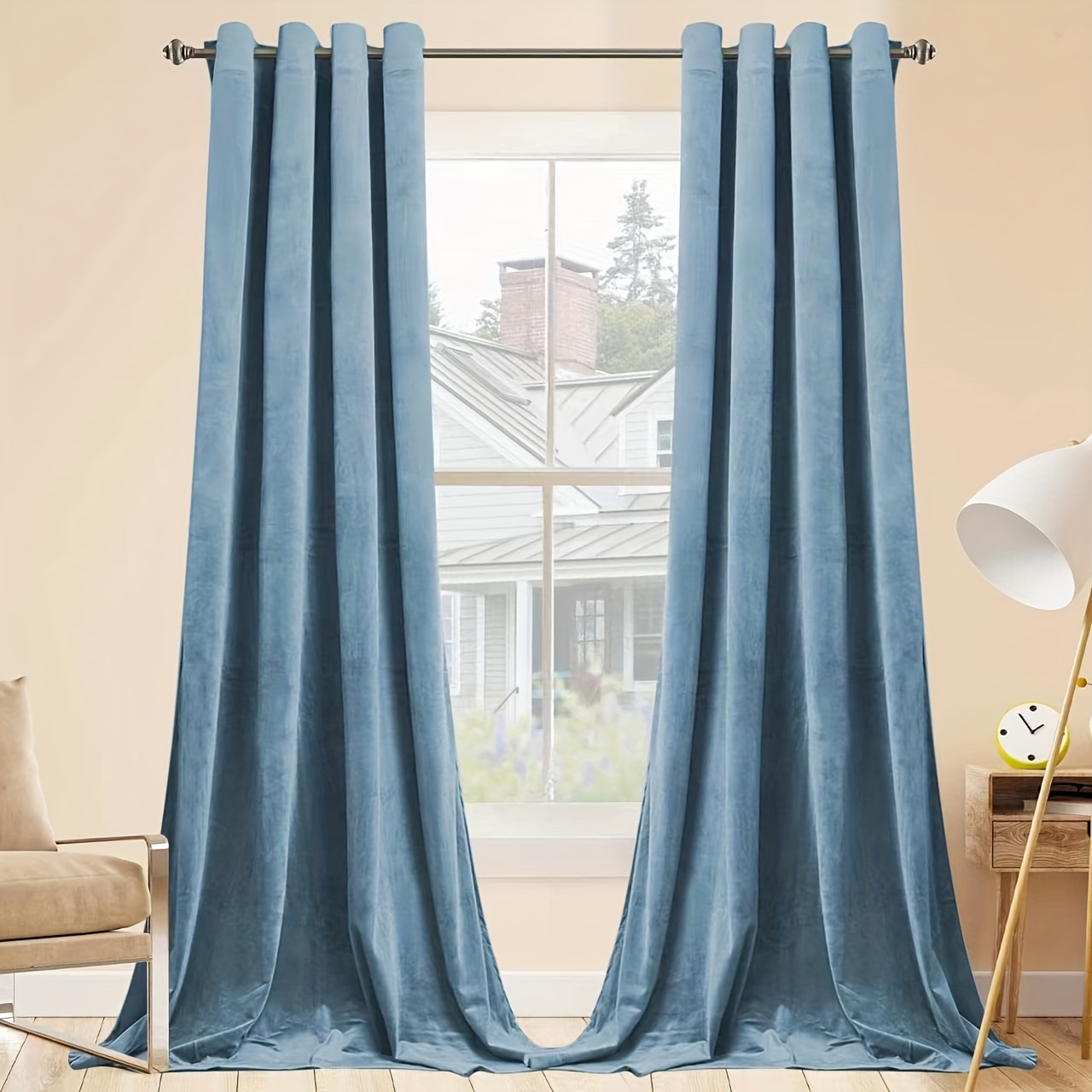 Thermal Insulated Blackout Velvet Curtains Bedroom Living - Temu