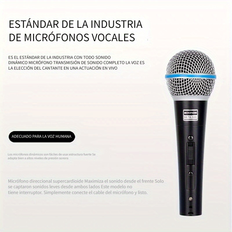 Micrófono Profesional Shure para voz BETA 58A