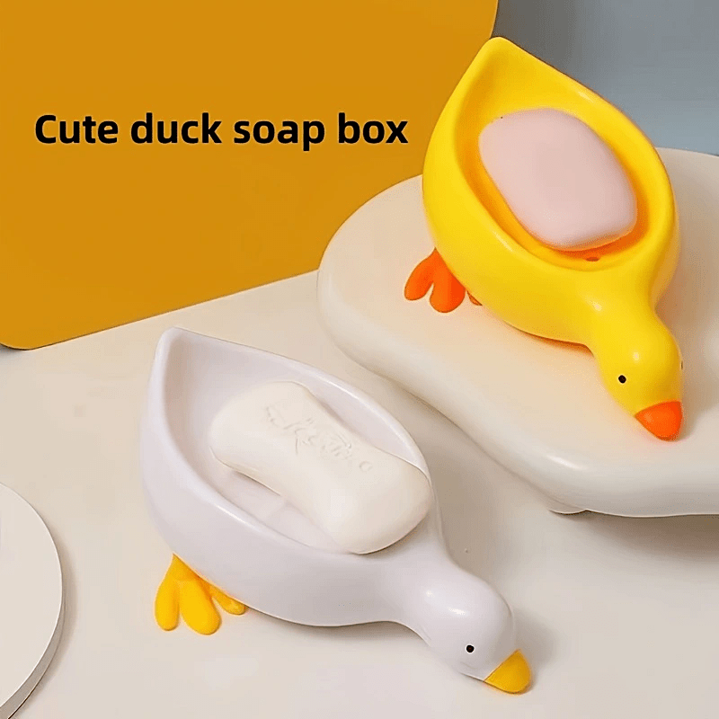1pc Creative Yellow Soap Dish With Drainage & Soap Holder Strong